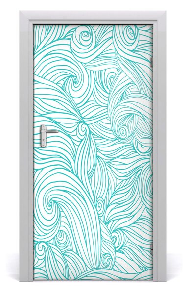 Fototapeta na dvere modré vlny 95x205 cm