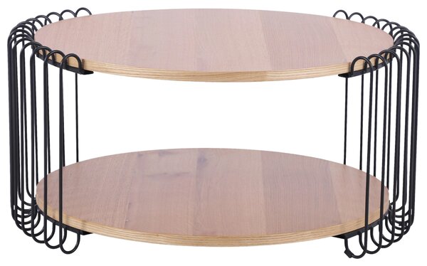KONFERENČNÝ STOLÍK, čierna, farba duba, drevo, kov, kompozitné drevo, 80/80/38 cm Stylife - Stolíky do obývačky, Online Only