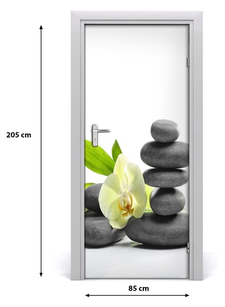Fototapeta samolepiace Orchidea a kamene 85x205 cm