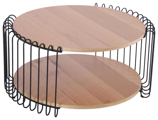 KONFERENČNÝ STOLÍK, čierna, farba duba, drevo, kov, kompozitné drevo, 80/80/38 cm Stylife - Stolíky do obývačky, Online Only