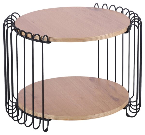 KONFERENČNÝ STOLÍK, čierna, farba duba, drevo, kov, kompozitné drevo, 60/60/48 cm Stylife - Stolíky do obývačky, Online Only
