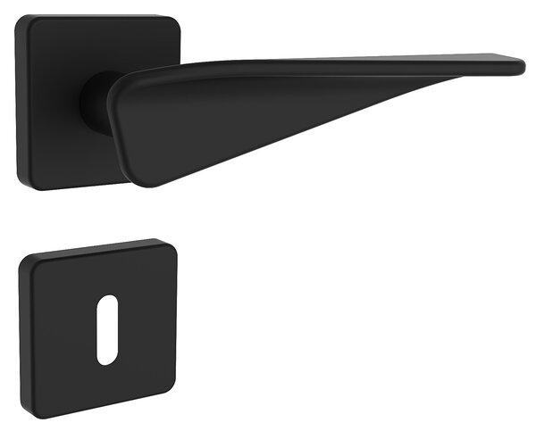 Dverové kovanie ROSTEX VICENZA/H s čapmi (ČIERNA), kľučka-kľučka, Otvor pre obyčajný kľúč BB, ROSTEX ČIERNA