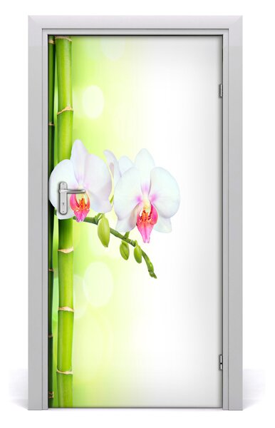 Fototapeta samolepiace Orchidea a bambus 95x205 cm
