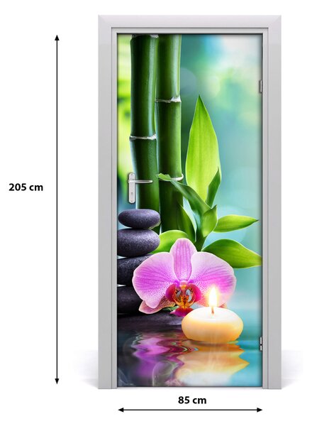 Fototapeta samolepiace Orchidea a bambus 85x205 cm