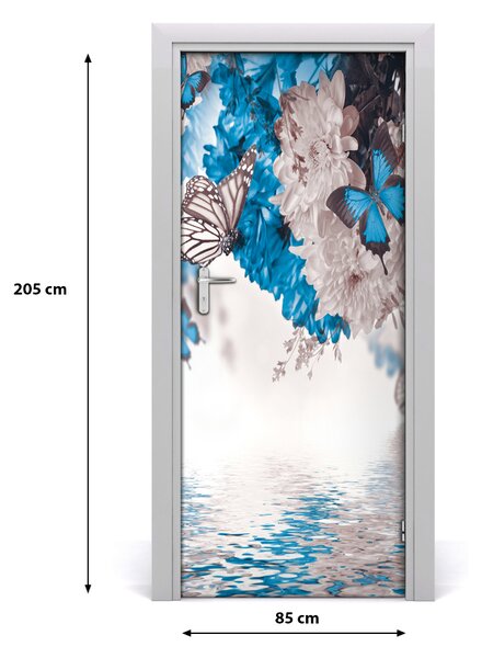 Fototapeta samolepiace Kvety a motýle 85x205 cm