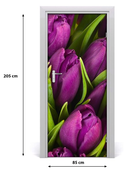 Fototapeta samolepiace fialové tulipány 85x205 cm