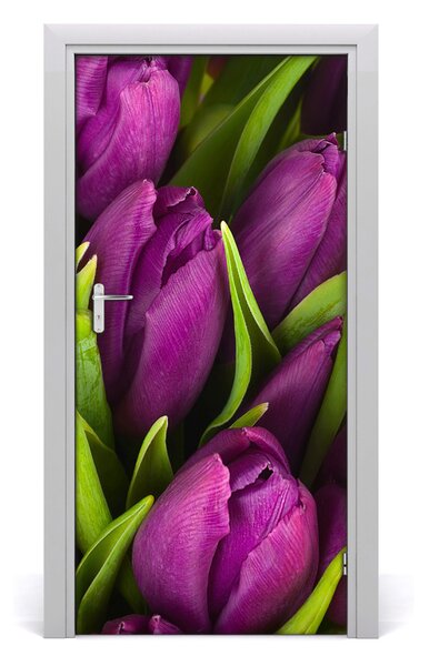 Fototapeta samolepiace fialové tulipány 95x205 cm