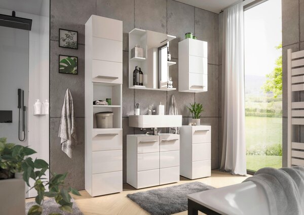 SPODNÁ SKRINKA, biela s vysokým leskom, biela, 34/72/31 cm MID.YOU - Kúpeľňové skrinky, Online Only