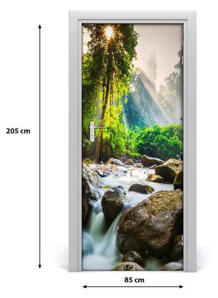 Fototapeta na dvere vodopád v lese 85x205 cm