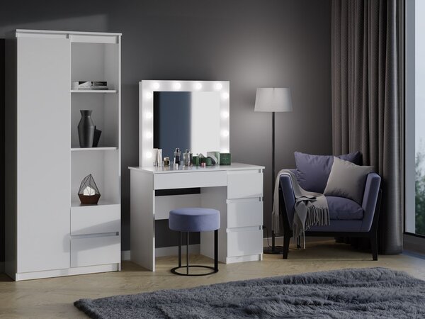 TP Living Kozmetický stolík s LED osvetlením Mijas biely