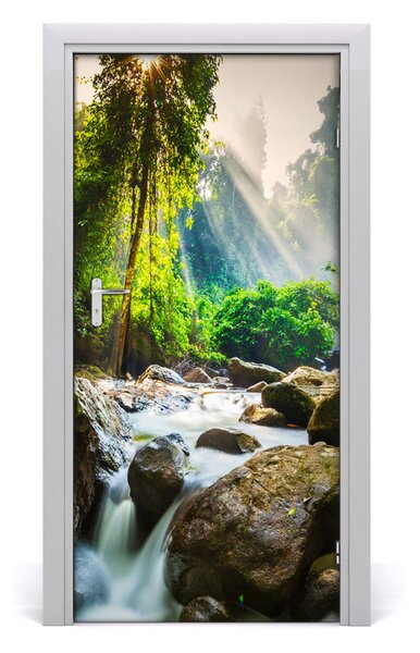 Fototapeta na dvere vodopád v lese 95x205 cm