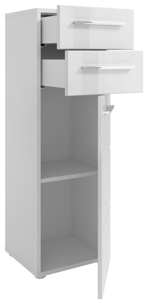 VYSOKÁ KOMODA, biela, biela s vysokým leskom, 34/104/31 cm MID.YOU - Kúpeľňové skrinky, Online Only