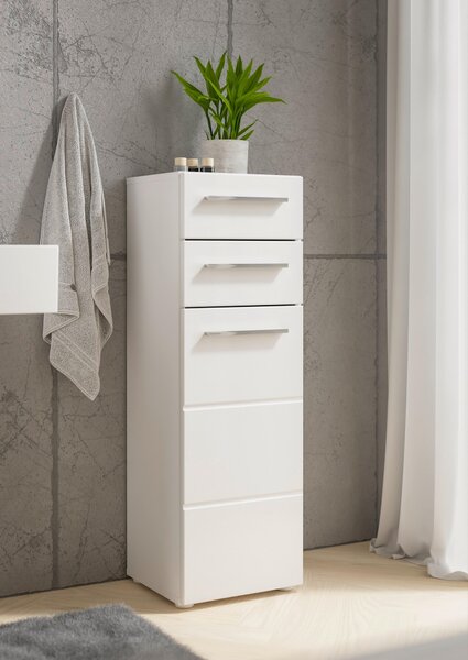 VYSOKÁ KOMODA, biela, biela s vysokým leskom, 34/104/31 cm MID.YOU - Kúpeľňové skrinky, Online Only