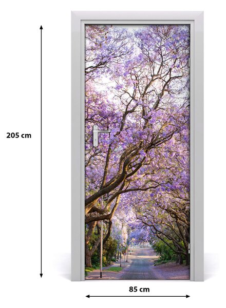 Fototapeta na dvere chodník Jakarand 85x205 cm