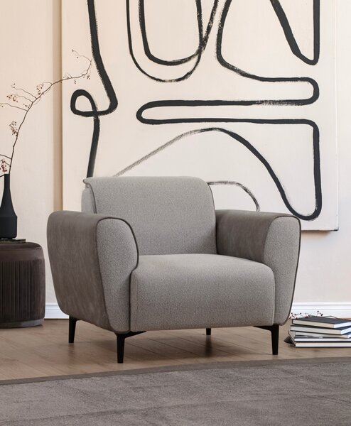Hanah Home Kreslo Aren ekokoža sivé