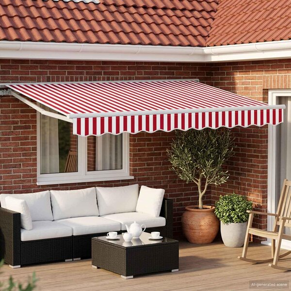 Maison Exclusive – Manuálna markíza, 3 x 2,5 m, červeno-biele pruhy