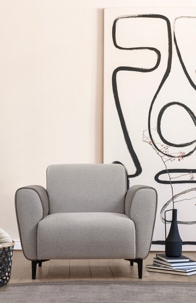 Hanah Home Kreslo Aren ekokoža sivé
