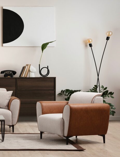 Hanah Home Kreslo Aren ekokoža škoricové/hnedé
