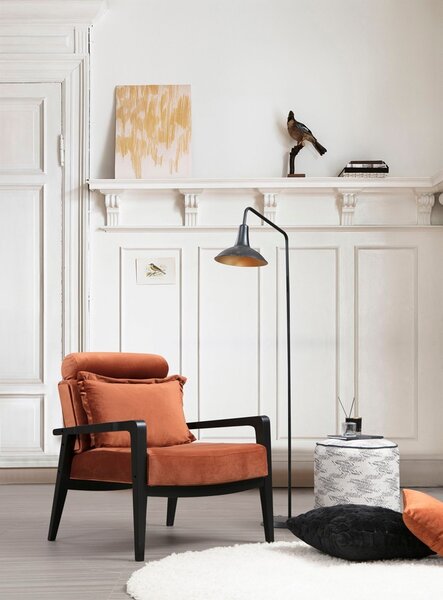 Hanah Home Kreslo Apollo z masívu škoricové/čierne