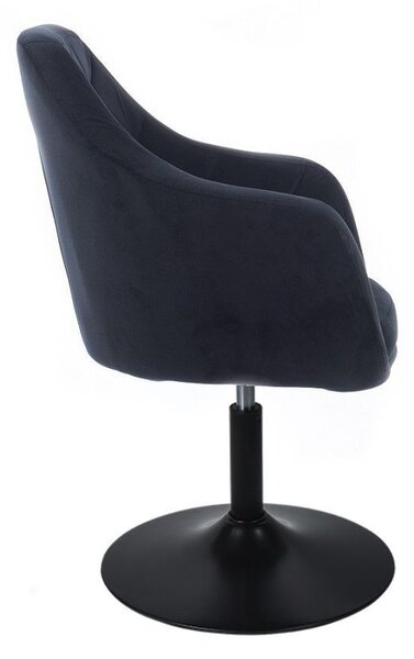 LuxuryForm DESIGN Kreslo ROMA VELUR na čiernom tanieri - čierne