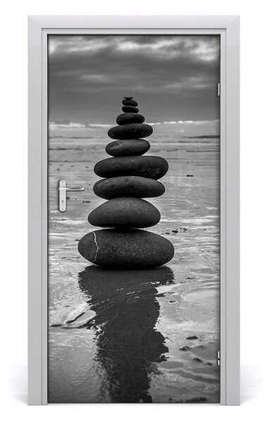 Fototapeta na dvere kamene na pláži 95x205 cm