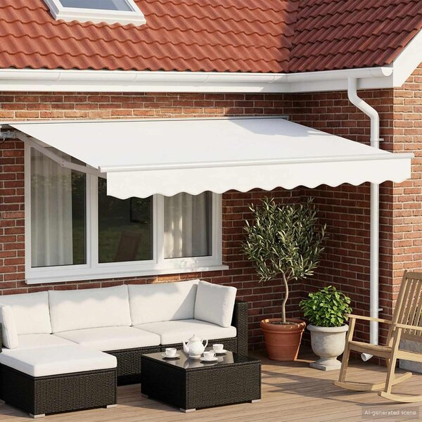 Maison Exclusive – Elektrická solárna markíza, 3 x 2,5 m, biela, 100% polyester