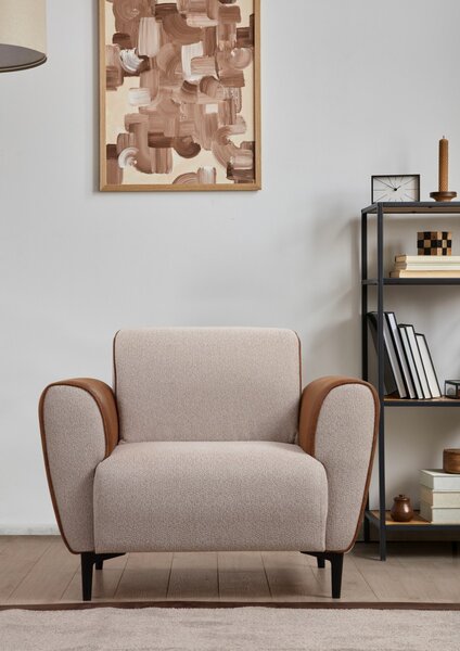 Hanah Home Kreslo Aren ekokoža škoricové/hnedé