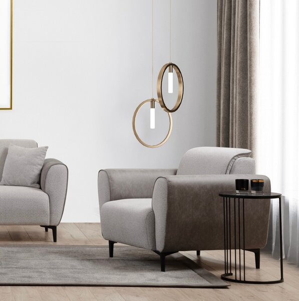 Hanah Home Kreslo Aren ekokoža sivé