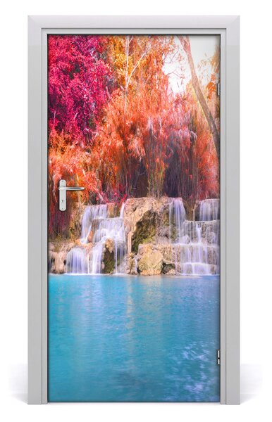 Fototapeta na dvere vodopád v lese 95x205 cm