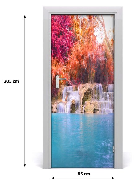 Fototapeta na dvere vodopád v lese 85x205 cm