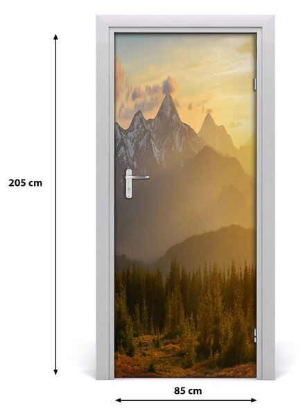 Fototapeta na dvere západ slnka hory 85x205 cm