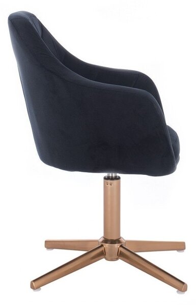 LuxuryForm DESIGN Kreslo ROMA VELUR na zlatom kríži - čierne
