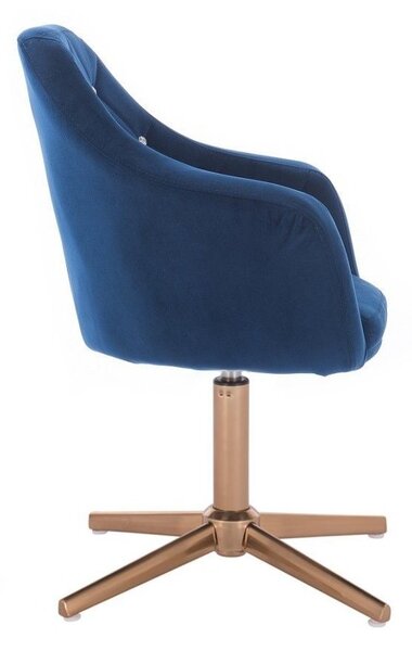 LuxuryForm DESIGN Kreslo ROMA VELUR na zlatom kríži - modré