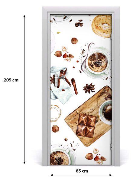 Fototapeta na dvere samolepiace raňajky 85x205 cm