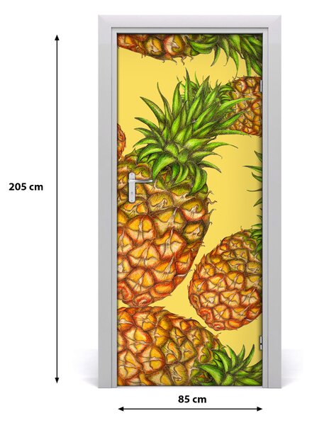Fototapeta na dvere do domu samolepiace ananásy 85x205 cm