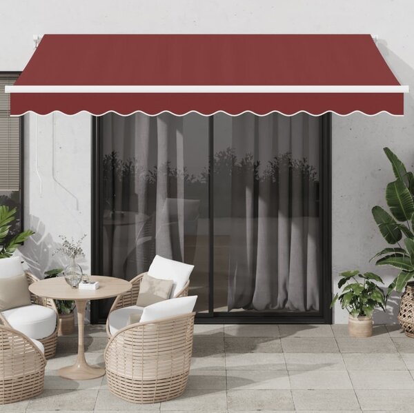 Maison Exclusive – Manuálna markíza, 3,5 x 2,5 m, bordová farba, 100% polyester
