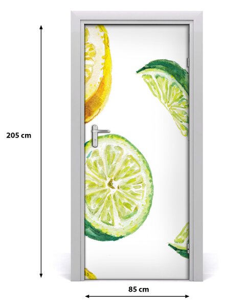 Fototapeta na dvere samolepiace limetky a citróny 85x205 cm