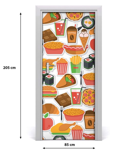 Fototapeta na dvere samolepiace fast food 85x205 cm