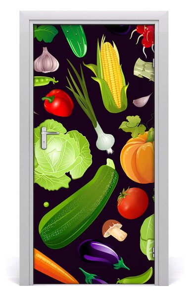 Fototapeta na dvere do domu samolepiace zelenina 95x205 cm