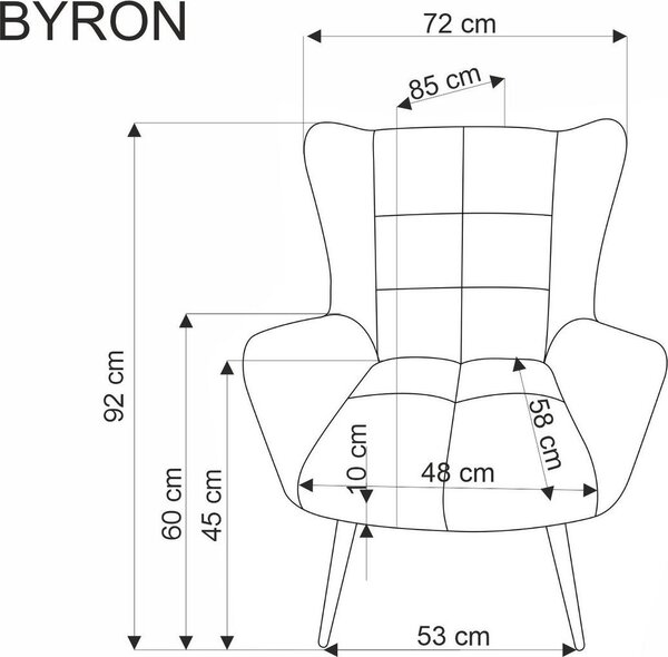 HALMAR Kreslo Byron popolavo sivé