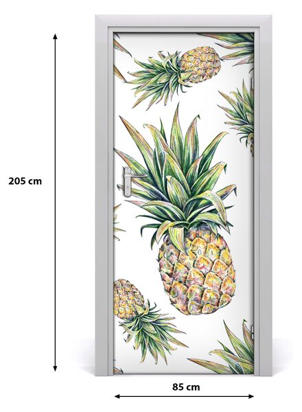 Fototapeta na dvere do domu samolepiace ananásy 85x205 cm