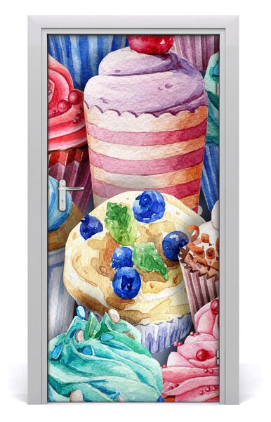 Fototapeta na dvere samolepiace farebné bábovky 95x205 cm