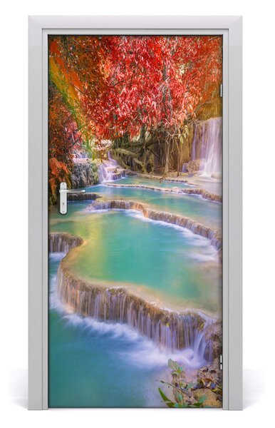 Fototapeta na dvere samolepiace vodopád jeseň 95x205 cm