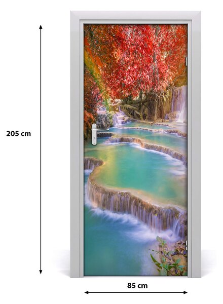 Fototapeta na dvere samolepiace vodopád jeseň 85x205 cm