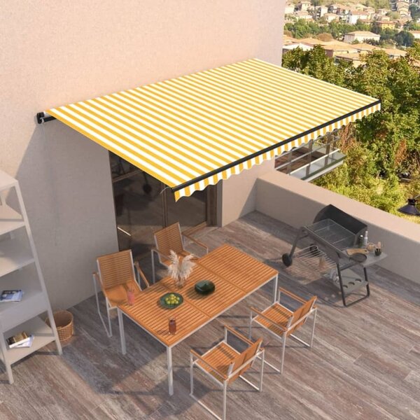 Maison Exclusive – Manuálna markíza, 5 x 3,5 m, prúžkovaná (žltá a biela)