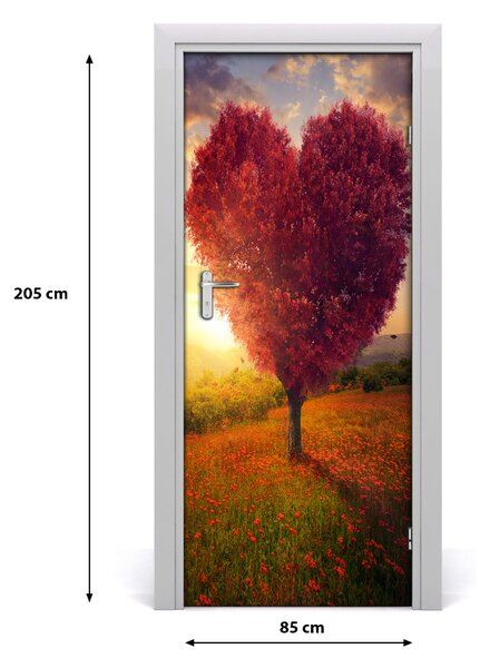 Fototapeta na dvere samolepiace drevo srdce 85x205 cm