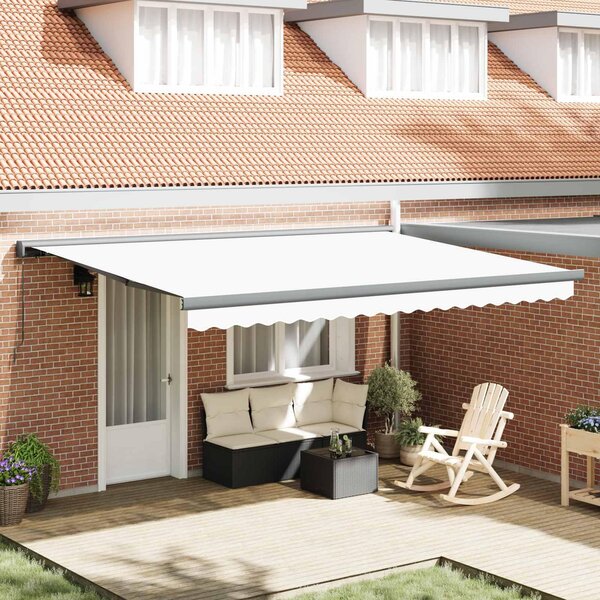 Maison Exclusive – Manuálna markíza, 4 x 3 m, biela, 100% polyester