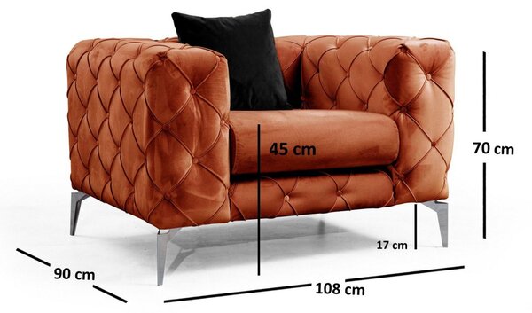 Hanah Home Kreslo Como oranžové