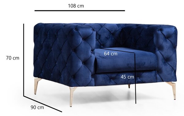 Hanah Home Kreslo Como modré
