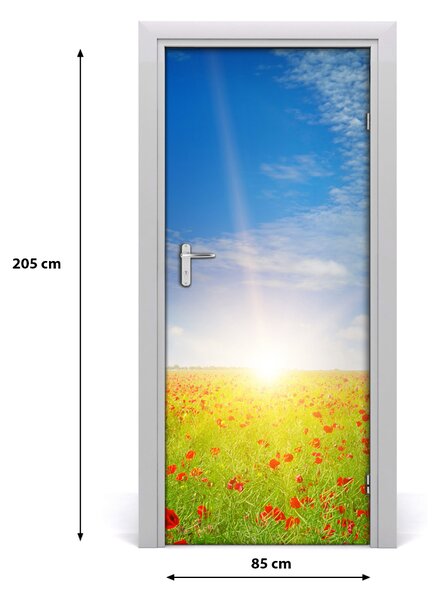 Fototapeta na dvere samolepiace pole makov 85x205 cm
